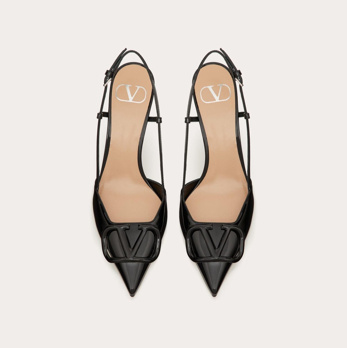 Valentino Black Lace Up Heels